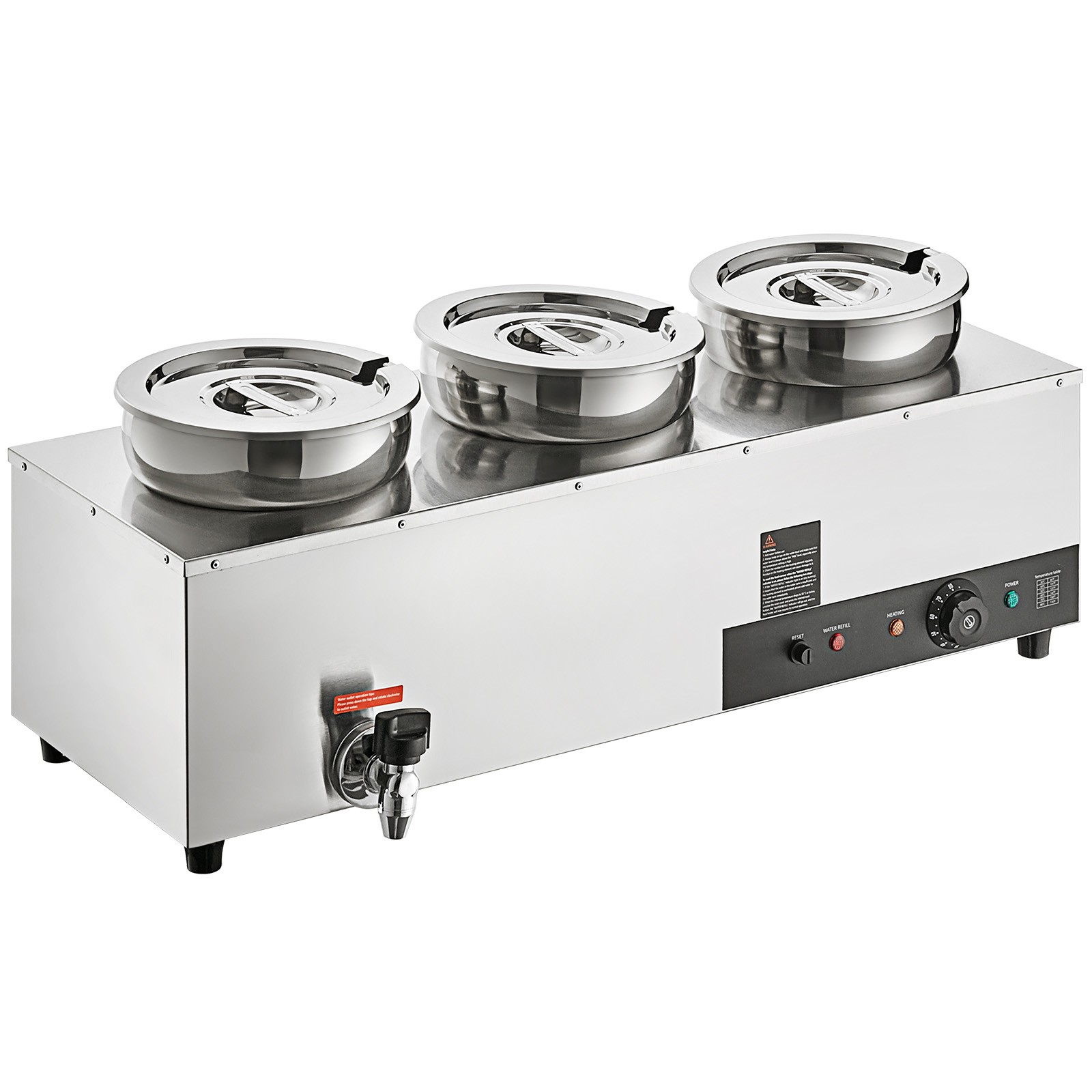 Uimoso Commercial Soup Warmer Soup Station with 3*7.4Qt Pot Soup Kettle Warmer