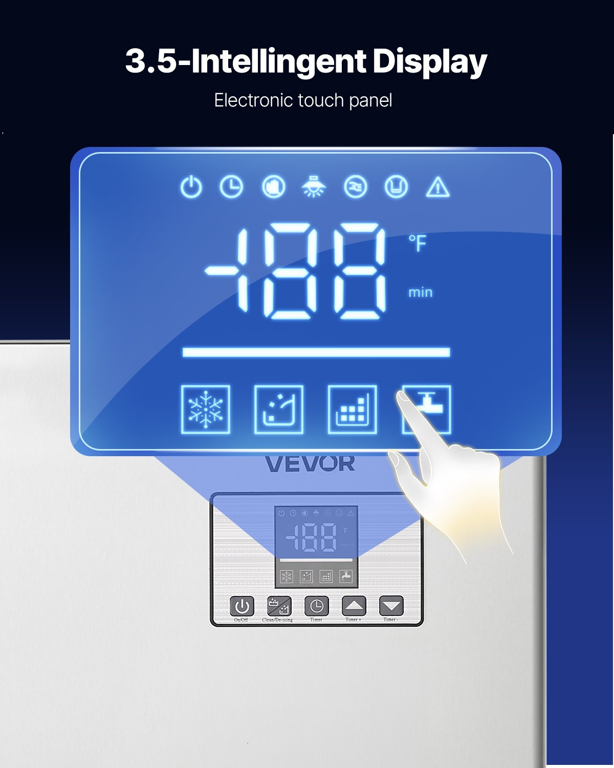 VEVOR Commercial Ice Maker 400LBS/24H with 300LBS Storage Bin Auto Self-Cleaning