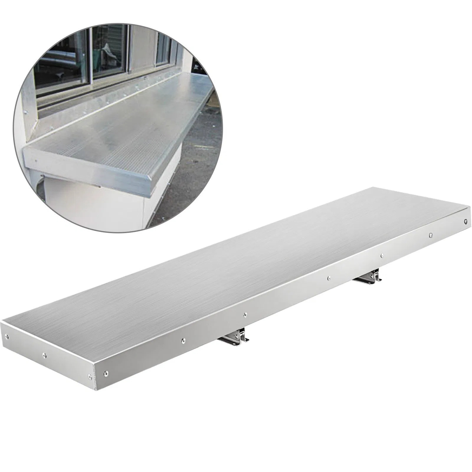 Concession Shelf 48L x 12W Inch Stainless Steel Drop Down Folding Serving Food S