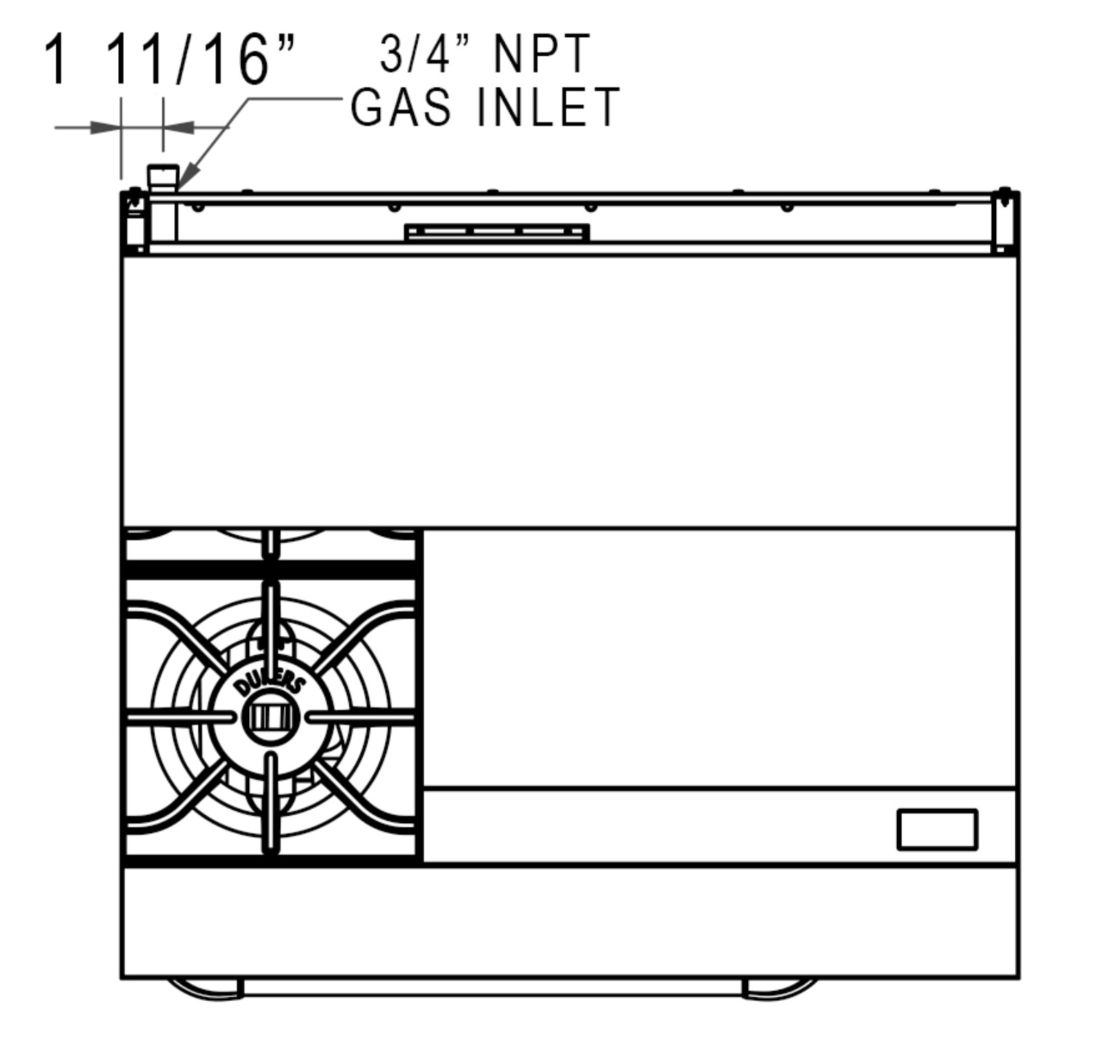 NEW 36″ Range 24″ Griddle 2 Burner Combo Std Oven NG On Wheels Dukers #1335
