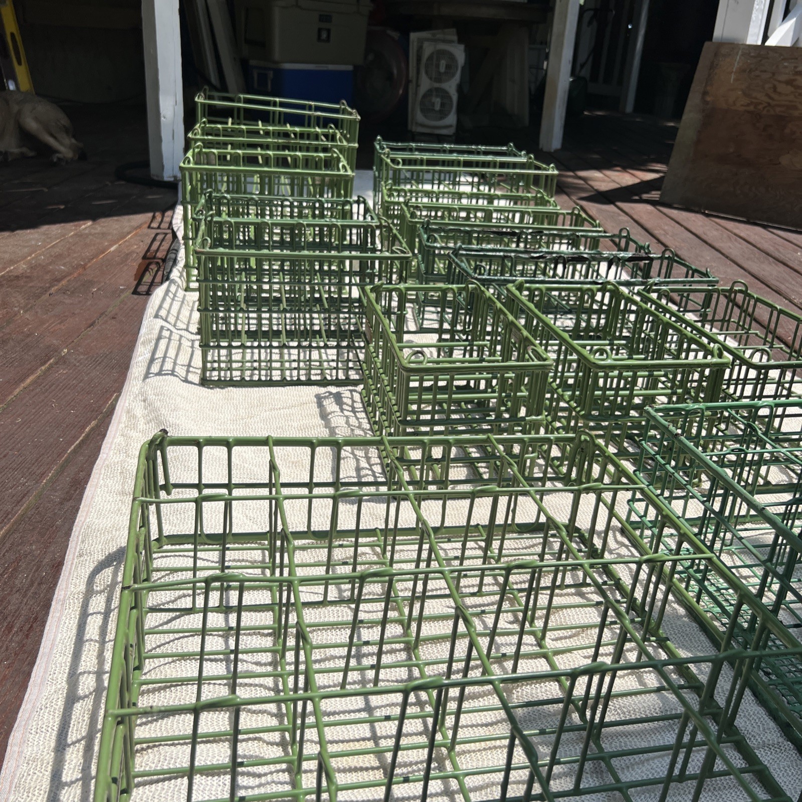16 Used Sani Stack Coated wire Plate Washing Baskets Crates Various Sizes