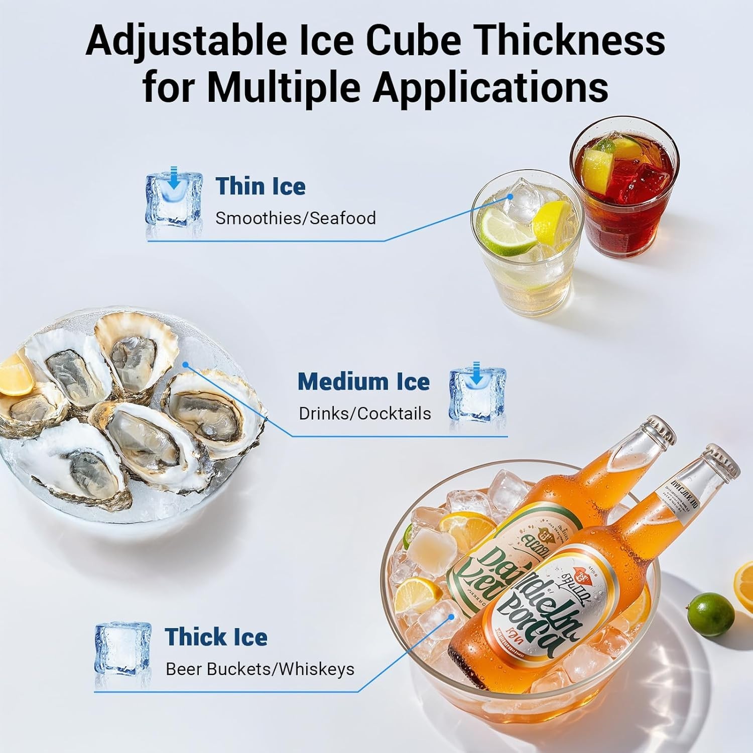 120lbs/24H Commercial Ice Maker Machines with 35 lbs Storage for Bar, Restaurant
