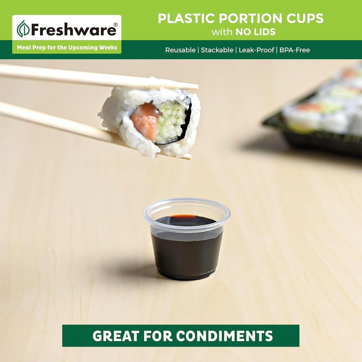 Plastic Portion Cups (No Lids) [1 Ounce, 250 Cup] Disposable Plastic Cups for