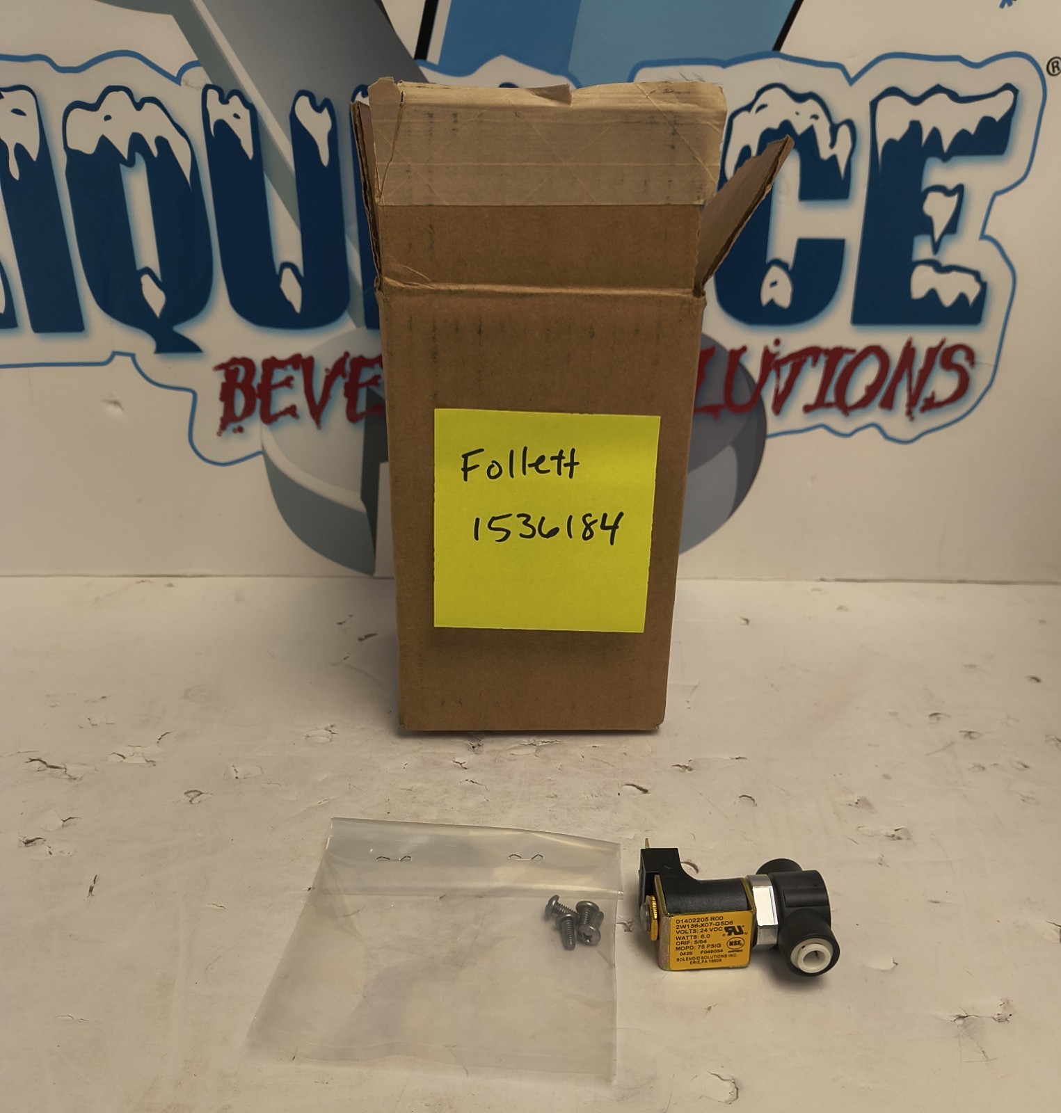 1 New Follett 01536184 Solenoid Valve, Water Feed, 24 Volt DC, 6 Watt