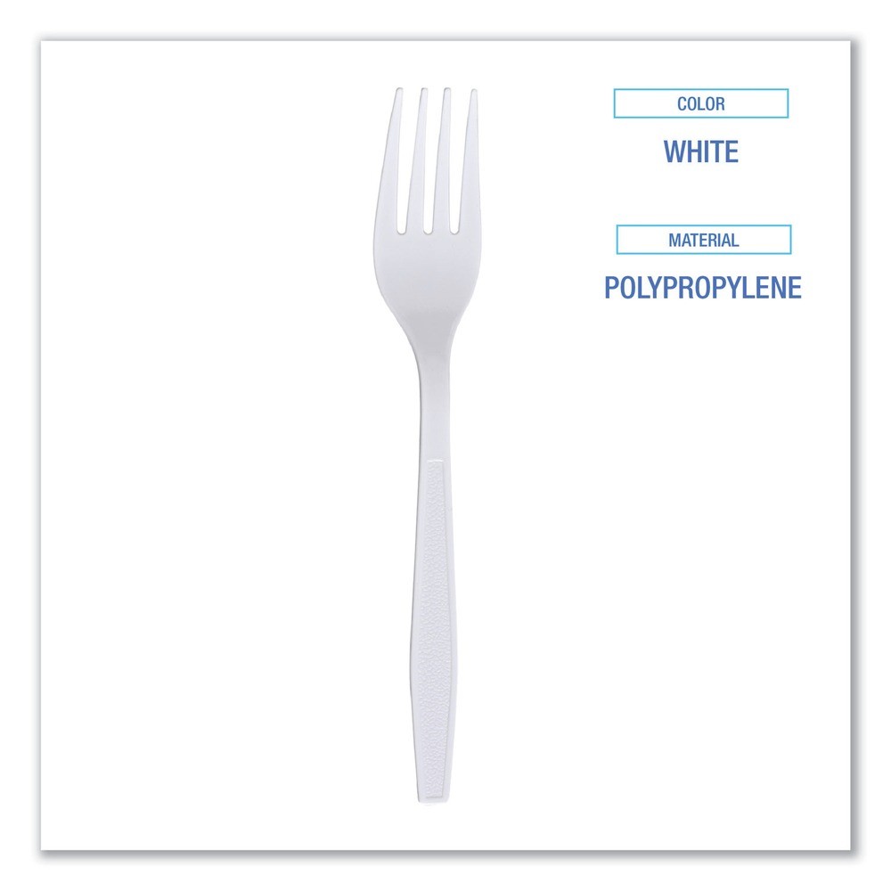 Boardwalk FORKHWPPWIW Heavyweight Wrapped Polypropylene White Fork (1000/Ct) New