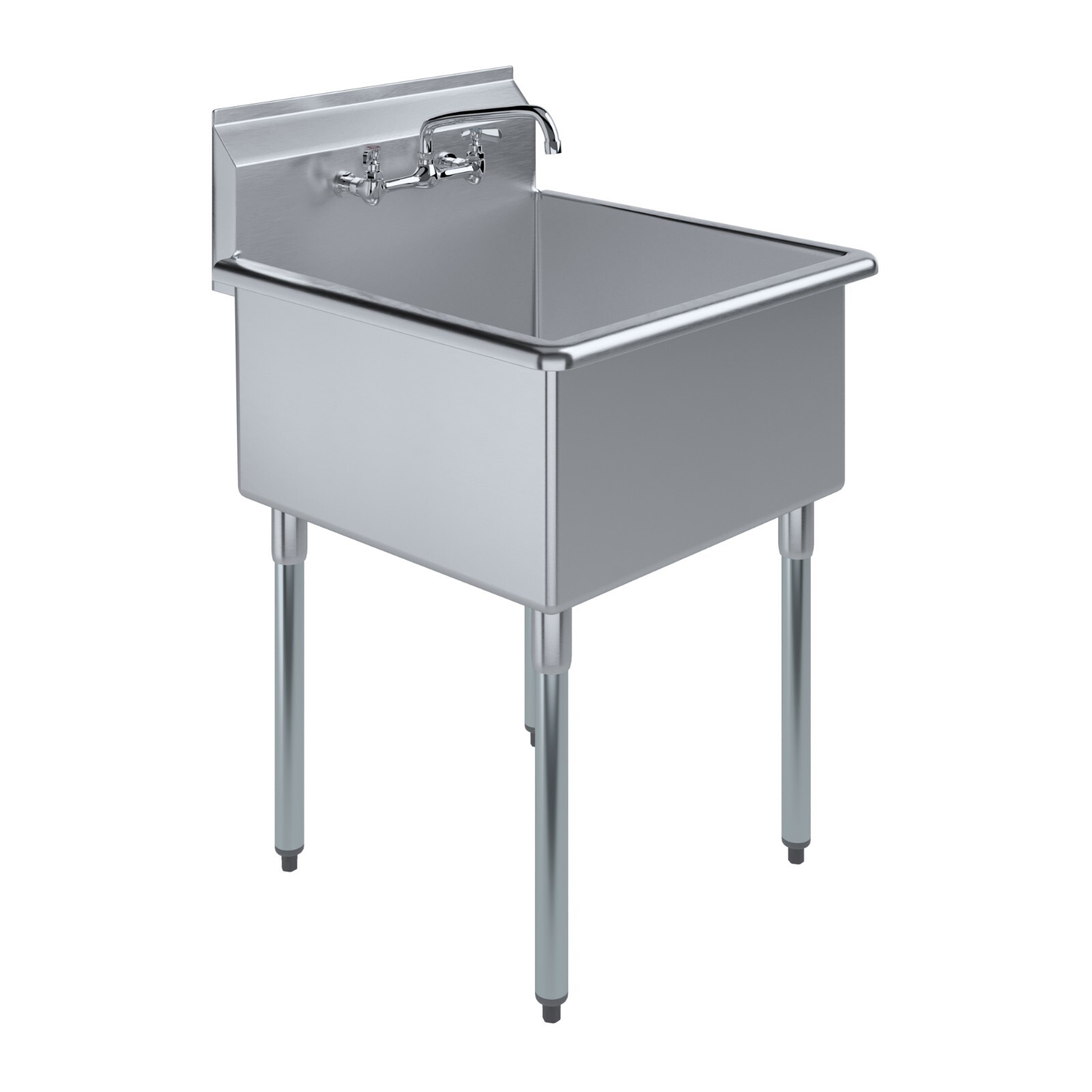 27 x 27 1/2 in. Stainless Steel Utility Sink With Faucet. 24 x 24 x 13 in. Bowl