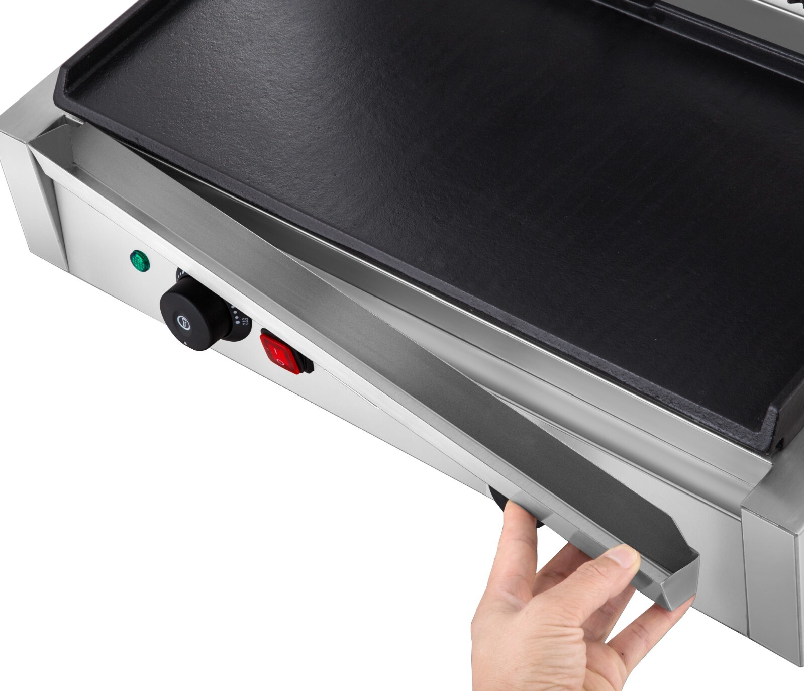 KWS FM-23 Electric Commercial 3400W Panini Grill with Smooth Plate 19″x 9″