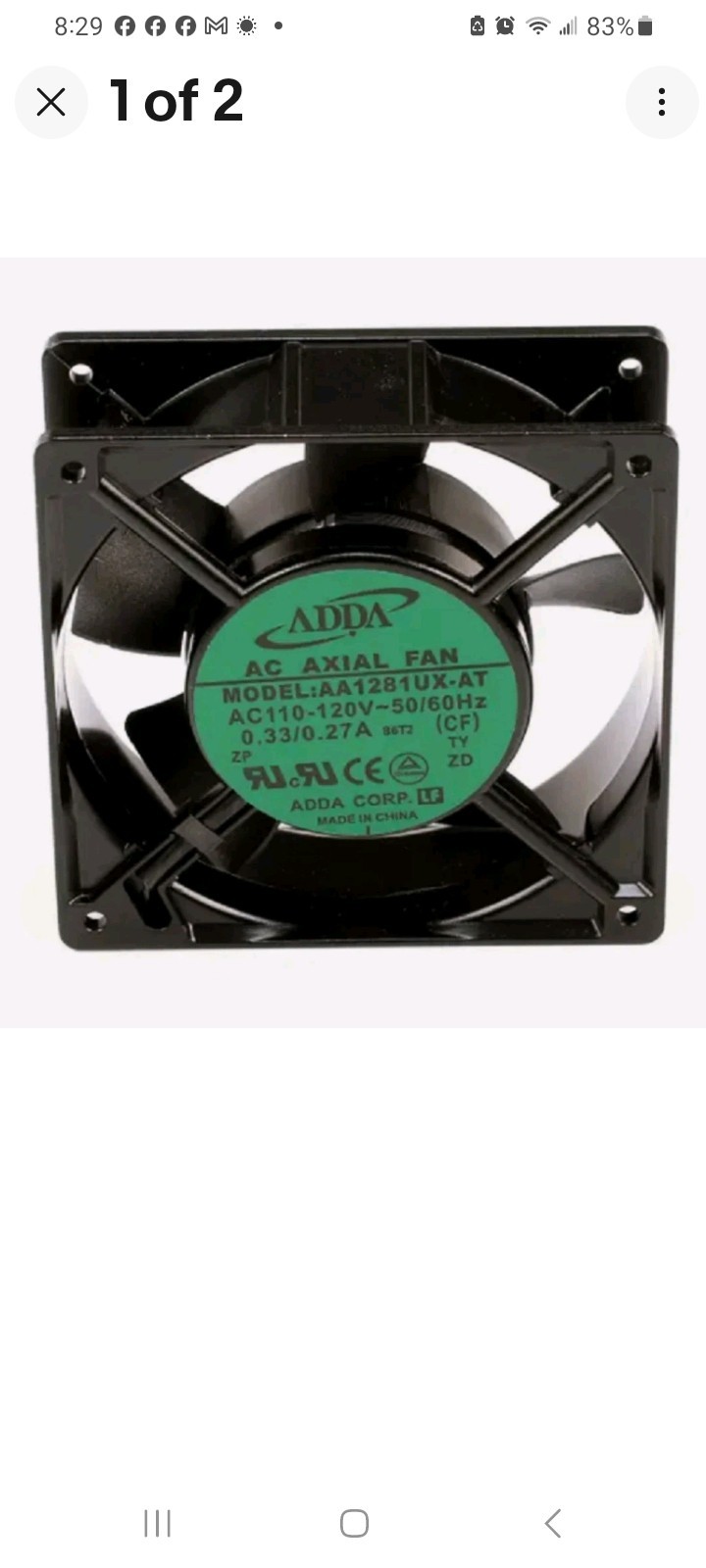 QBD Modular Systems AA1281UX-AT Axial Fan Evaporator 110/120V 50/60HZ for DC7HG