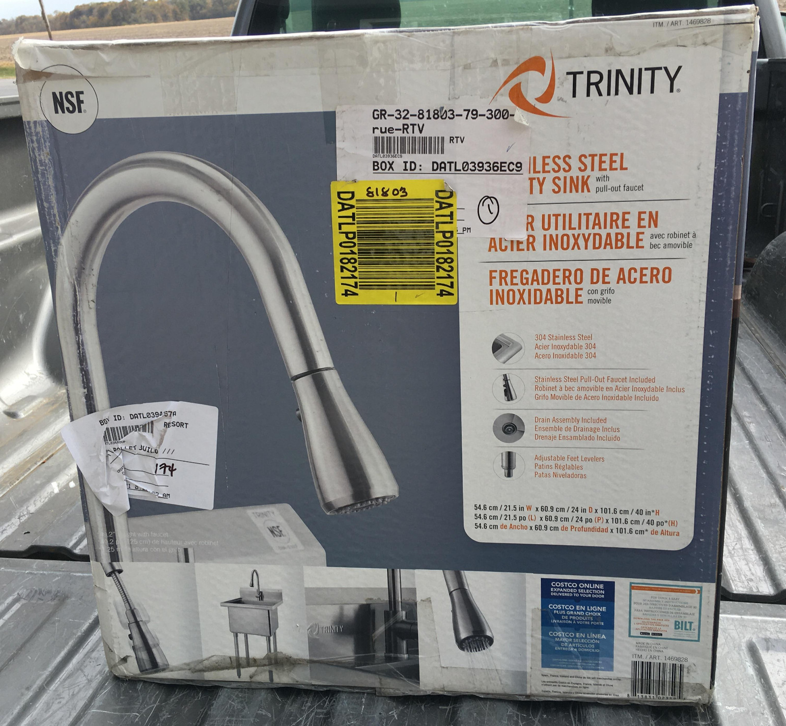 TRINITY EcoStorage Stainless Steel Utility Sink Pull-Out Faucet THA-0321