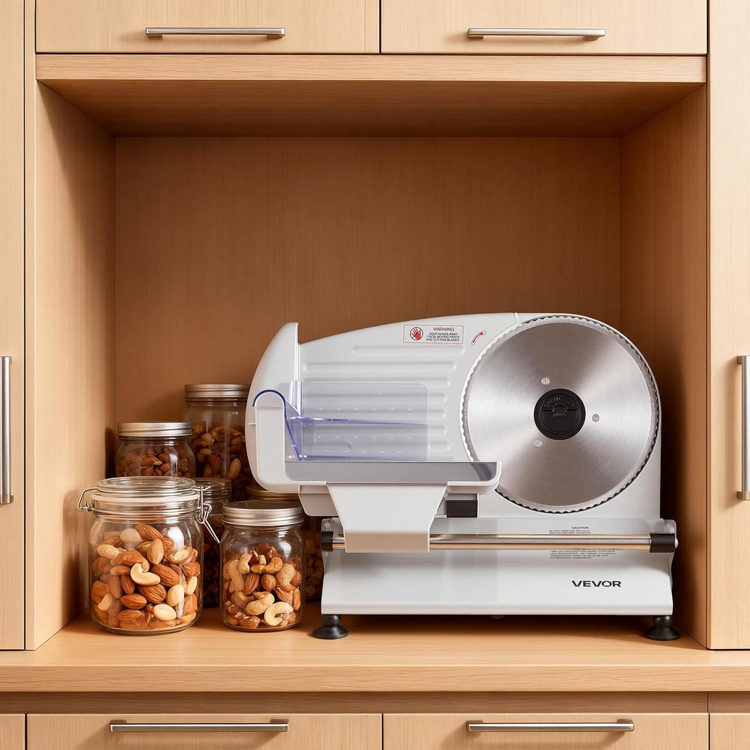 7.5″ Electric Meat Slicer 200W w/ 2 Blades Adjustable Thickness UL Approved