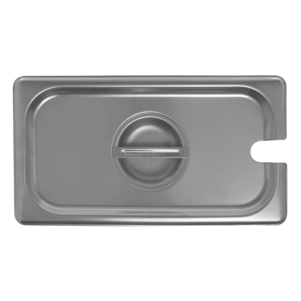 HUBERT Steam Table Pan 1/3 Size Cover Slotted Flat 22 Gauge Stainless Steel