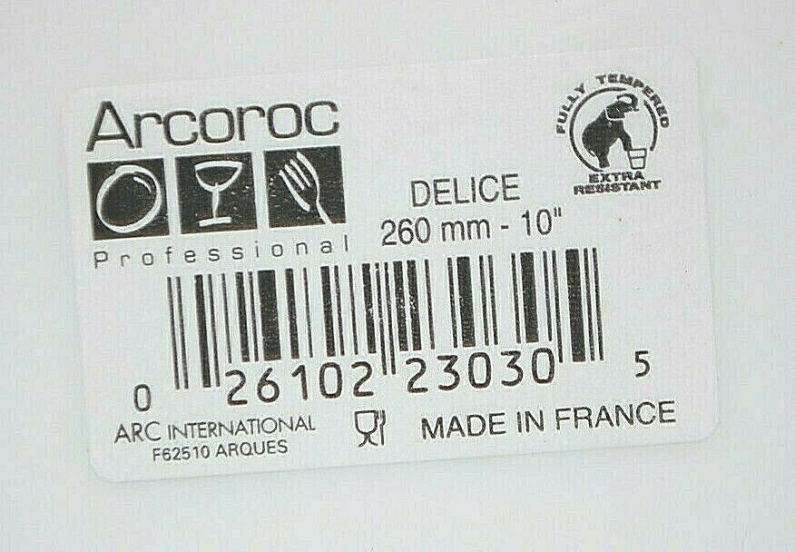 Arcoroc Square White 10 1/2″ Dinner Plates C9872 Opal Delice 6 Total C1073