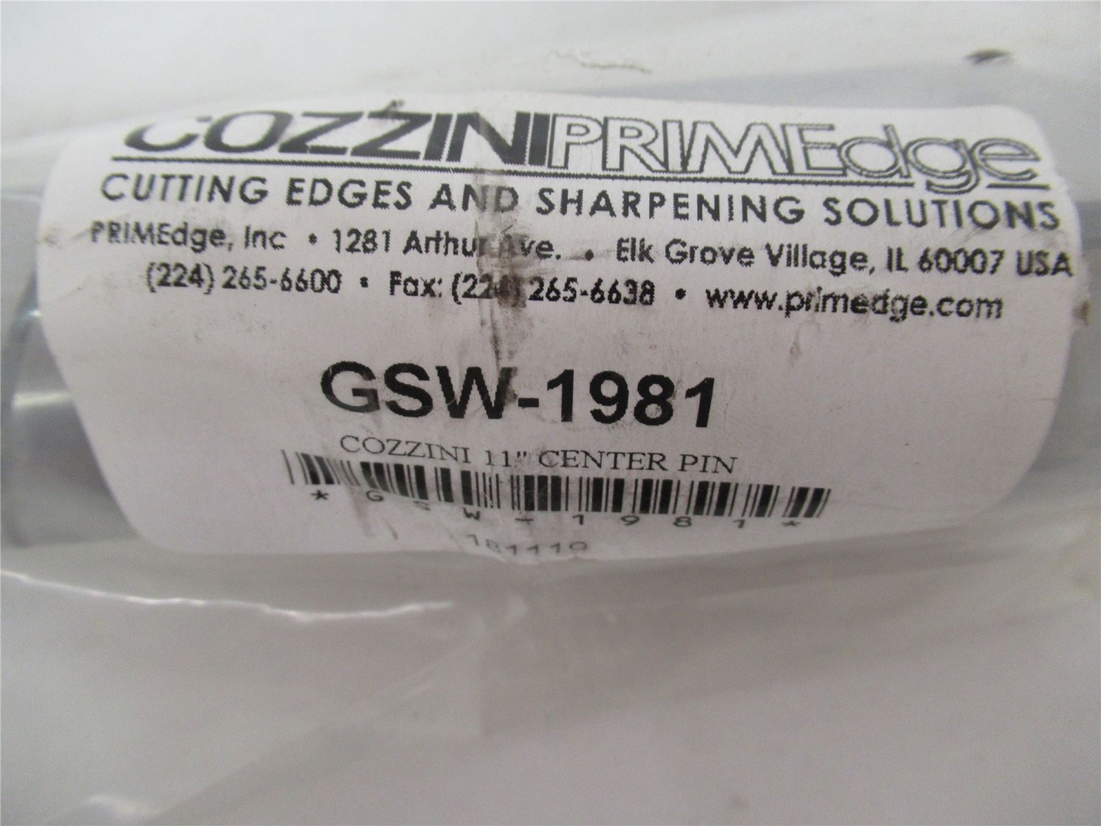 252056 New-No Box; Cozzini GSW-1981 11″ Center Pin (for 11 inch grinder)