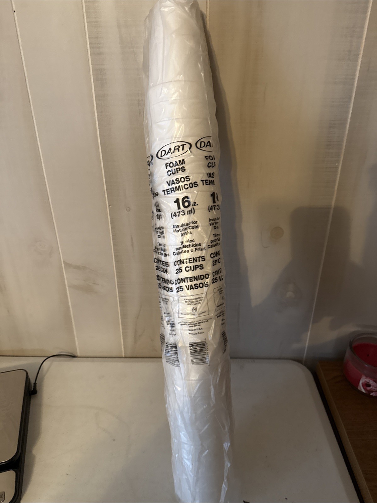 DART White foam cups 16 oz 25 cups Sealed
