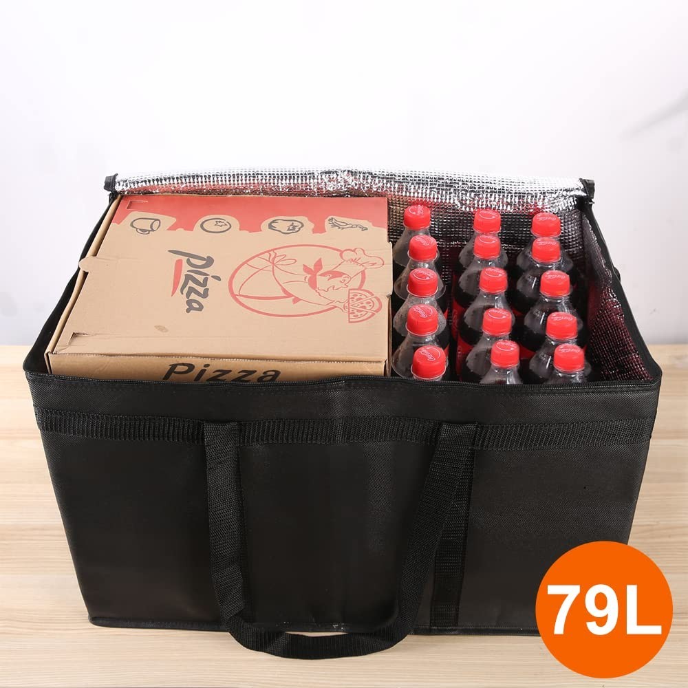 3X-Large Thermal Insulated Food Delivery Bag – Hard Bottom Catering Cooler for H