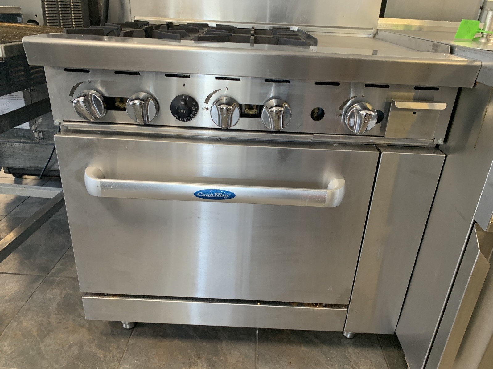 Cool Rite 36″ Range 12″ Griddle 4 Burner Combo Standard Oven NG On Wheels