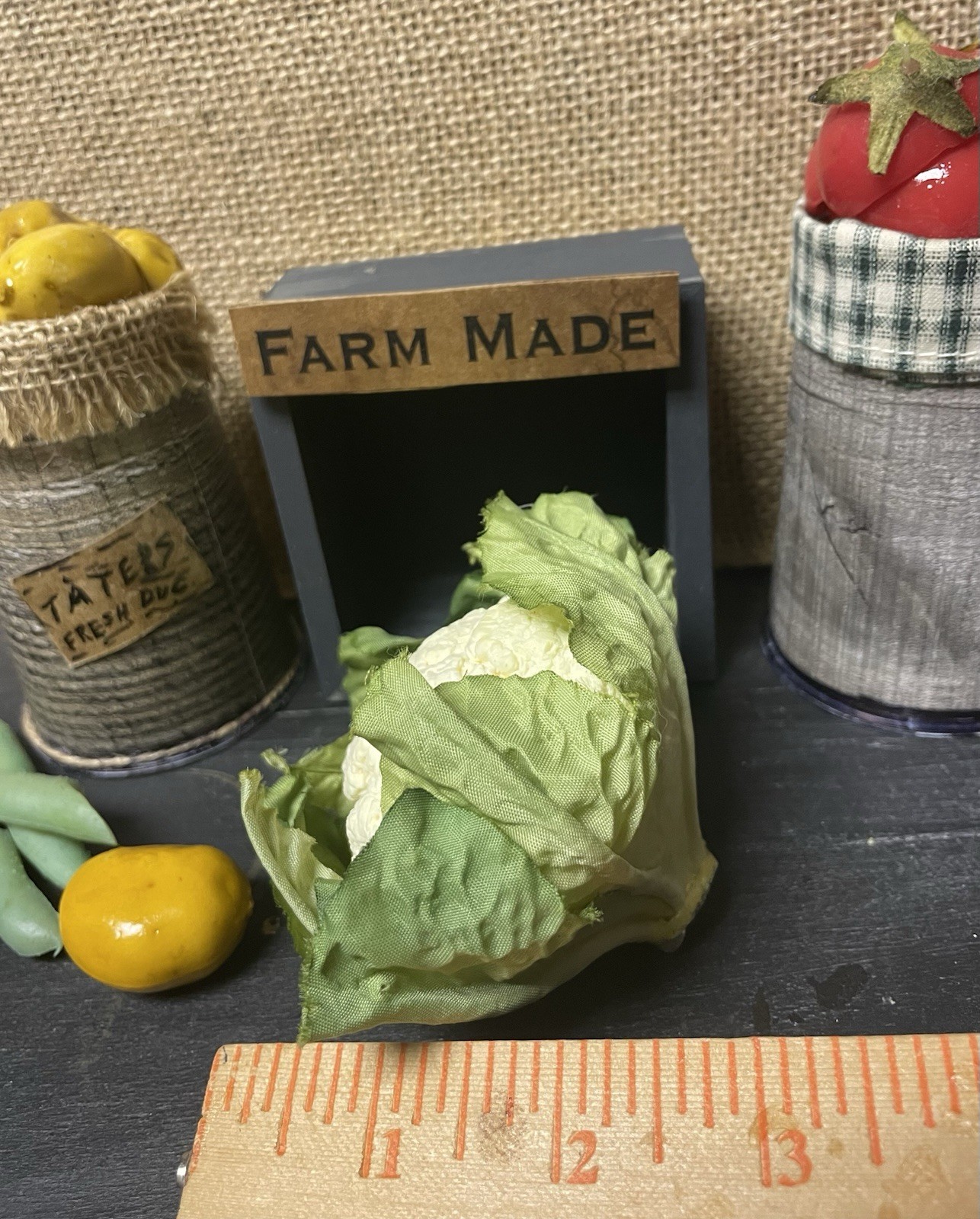 PRIMITIVE FARMHOUSE KITCHEN DECOR FAKE FOOD MINI VEGETABLE CAULIFLOWER – FFVUPS