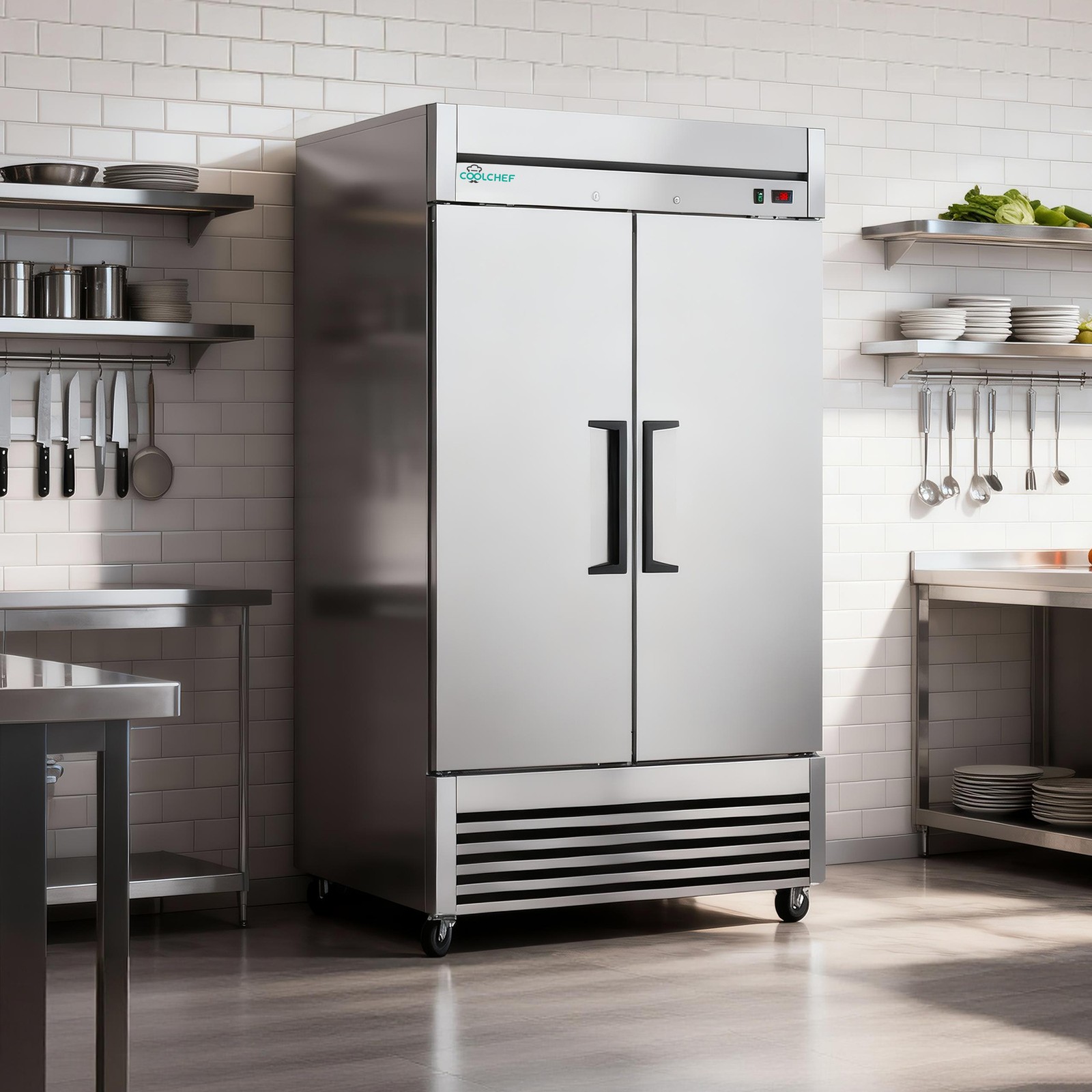 Commercial 54» Reach-In Refrigerator Stainless Steel Solid 2 Doors 49 Cu.ft.