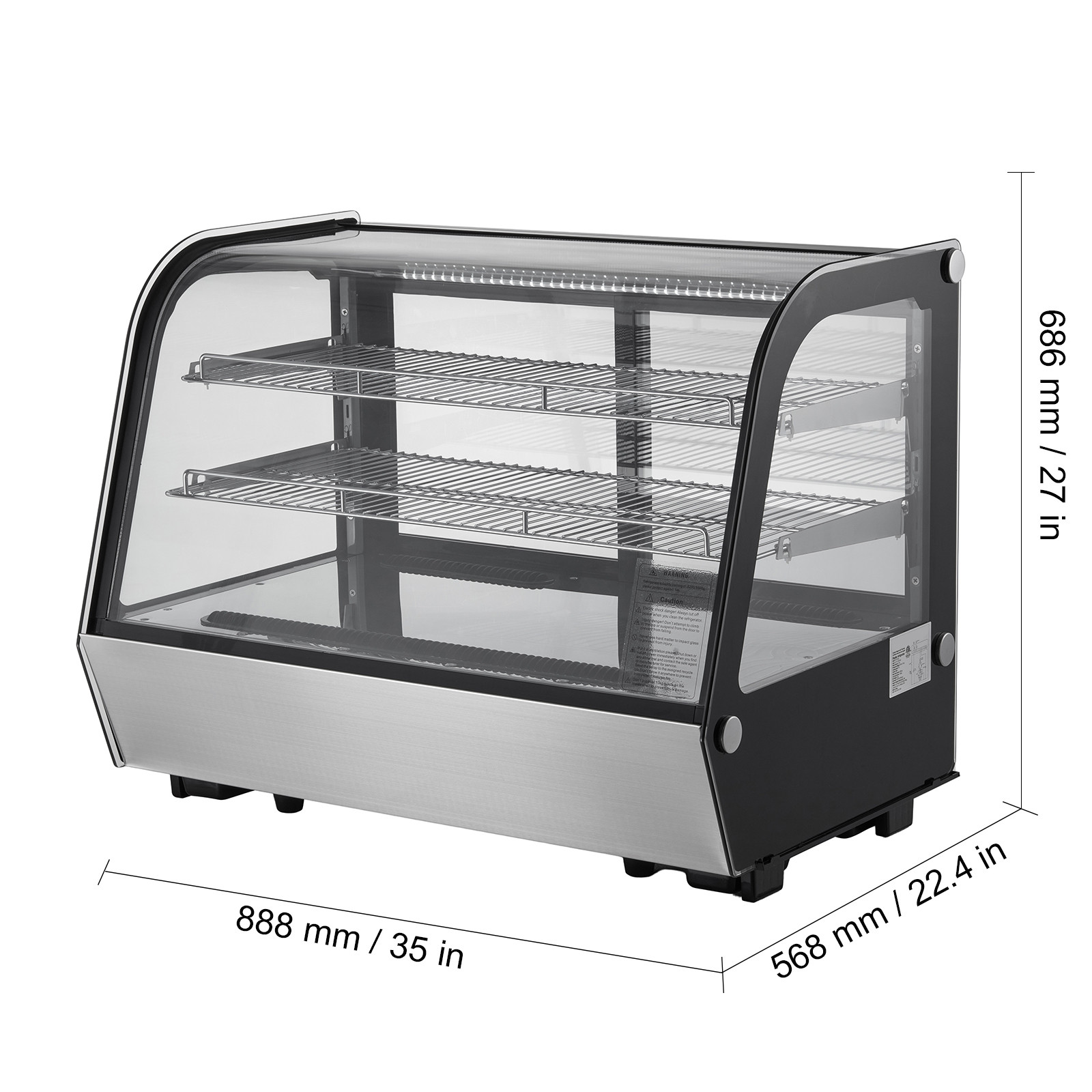35″ Commercial Refrigerated Display Case Countertop Bakery Showcase 5 Cu.ft