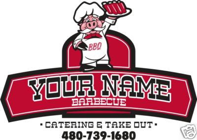 Personalized BBQ Barbecue Concession Restaurant Cater Food Truck Vinyl Decal 36″