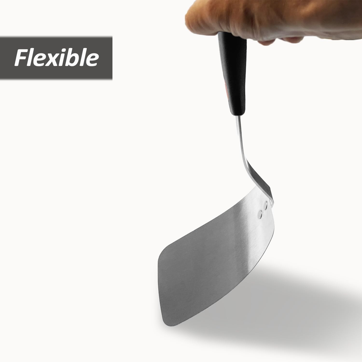 Stainless Steel Flexible Spatula Solid Turner, XiaoZu Thin Large, Sliver