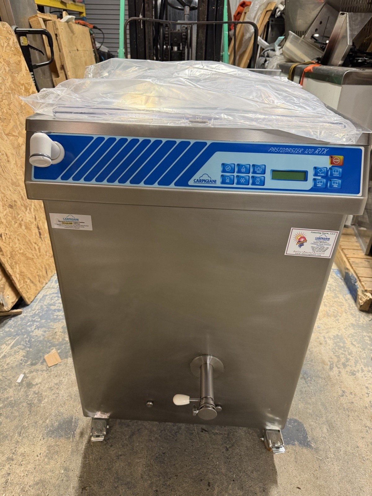 Carpigiani Pasteurizer Pastomaster 120 RTX Gelato Ice Cream 3 phase Water Cooled