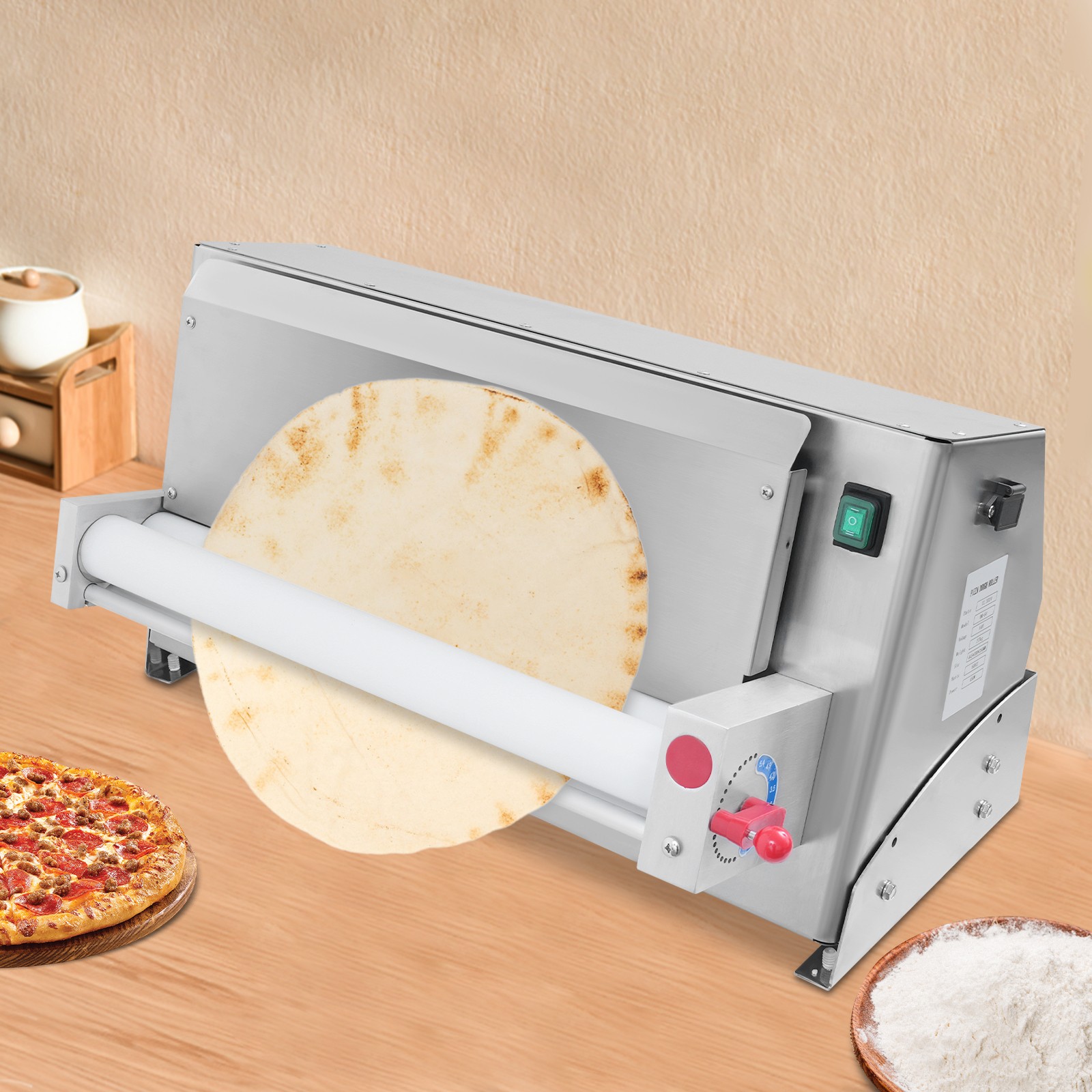 3-18″ Commercial Electric Pizza Dough Roller Sheeter Pastry Press Making Machine