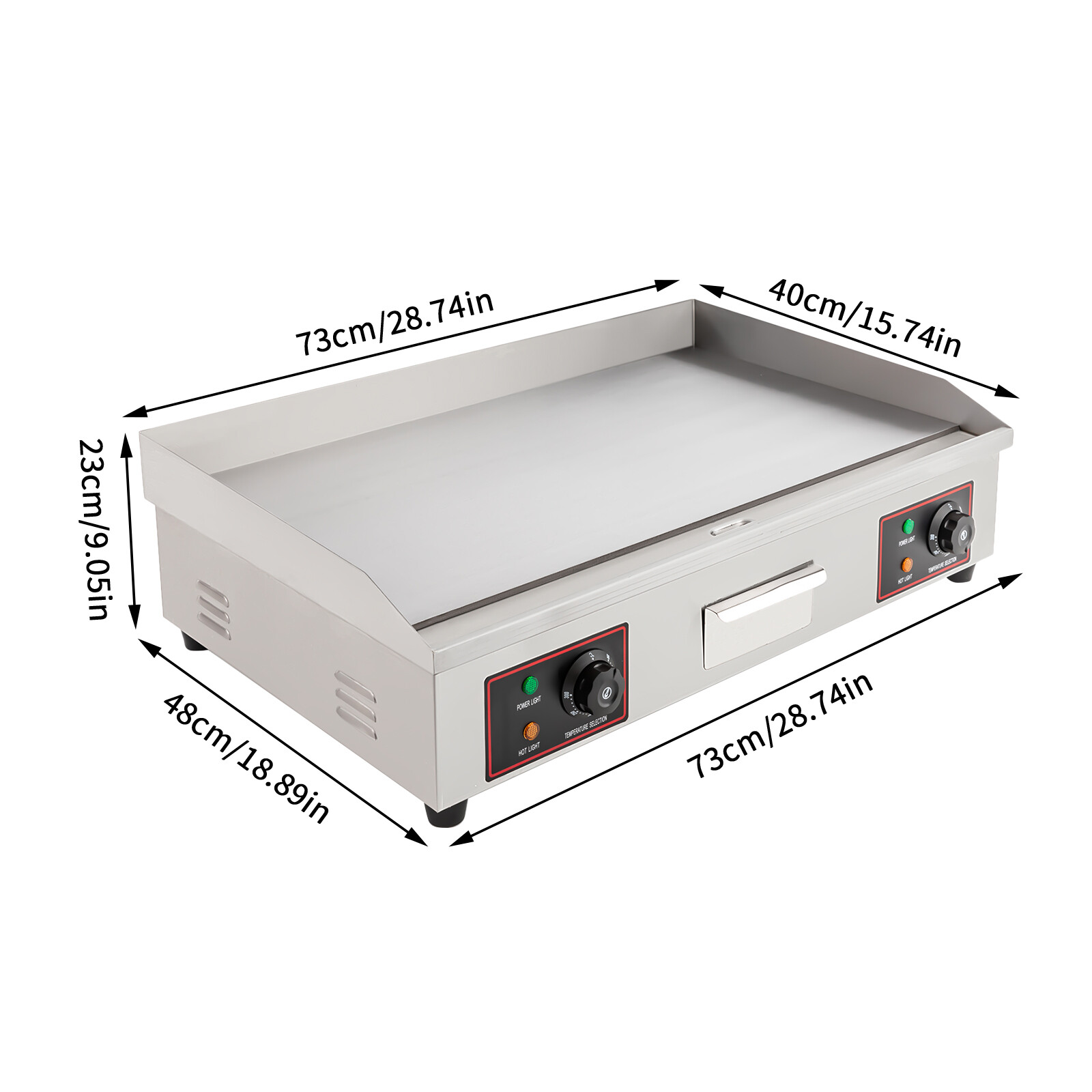 Commercial Electric Griddle 3000W Non-Stick Restaurant Teppanyaki Flat Top Gril