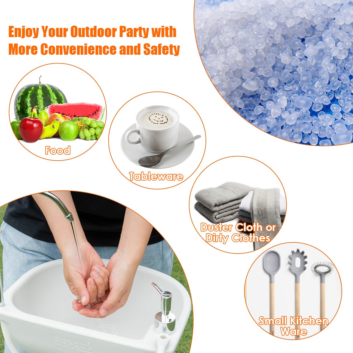 5 Gallon Portable Wash Sink Camping Garden Washing Station Hand Wash Basin Stand