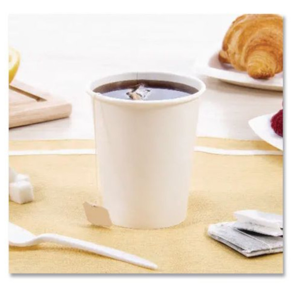 SOLO 370W 10 oz, Single-Sided Poly Paper Hot Cups, White, 50/Pack