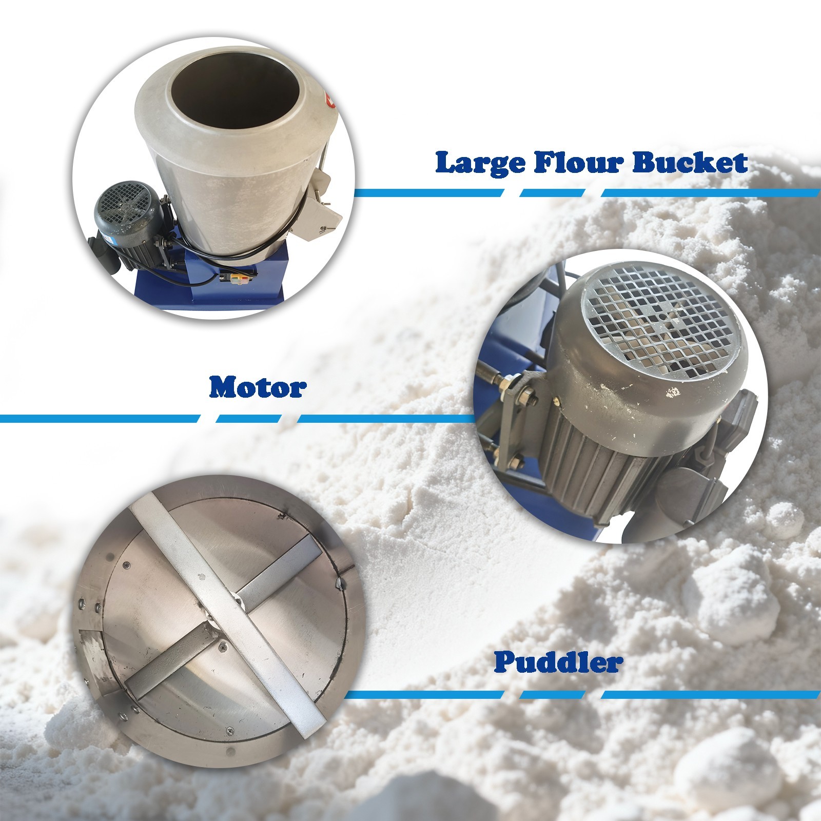 110V 15KG Vertical Stainless Steel Flour Mixer Dry Flour/Dry Materials Agitator