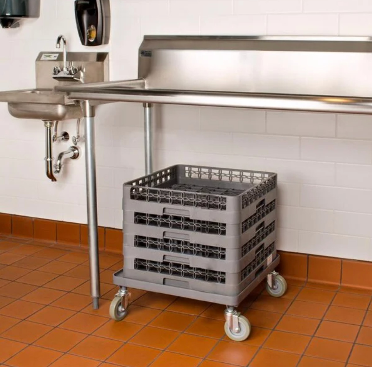 2 PACK Commercial Restaurant Dishwasher Dish Glass Rack Dolly Cart Full Size