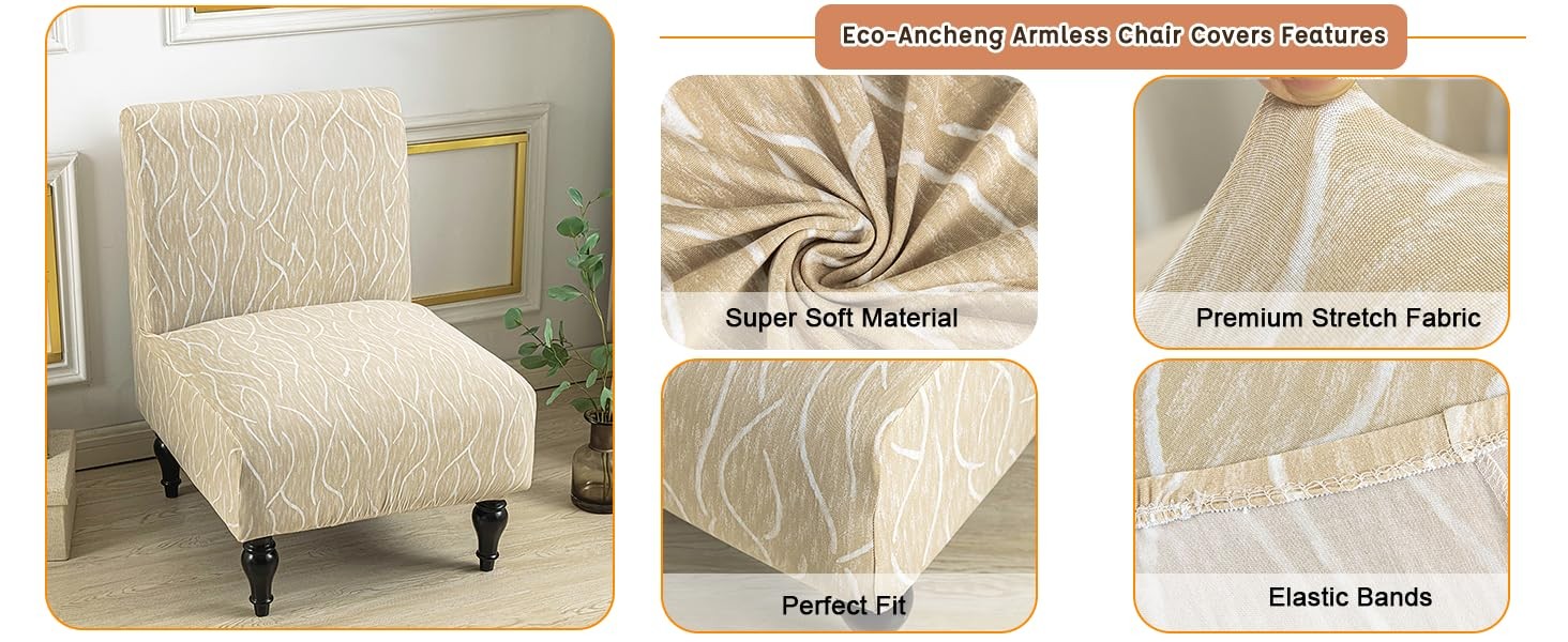 Armless Chair Slipcover Removable Armless Accent Chairs Covers Washable Armless