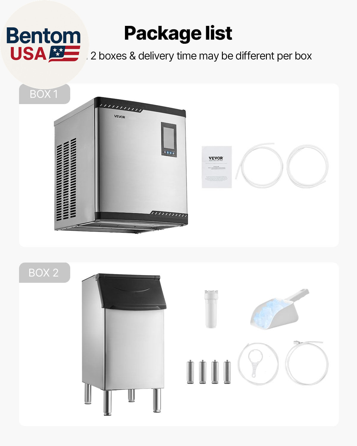 Commercial Ice Maker Machine, 300LBS/24H Ice-Making Machine with 300LBS Stainles
