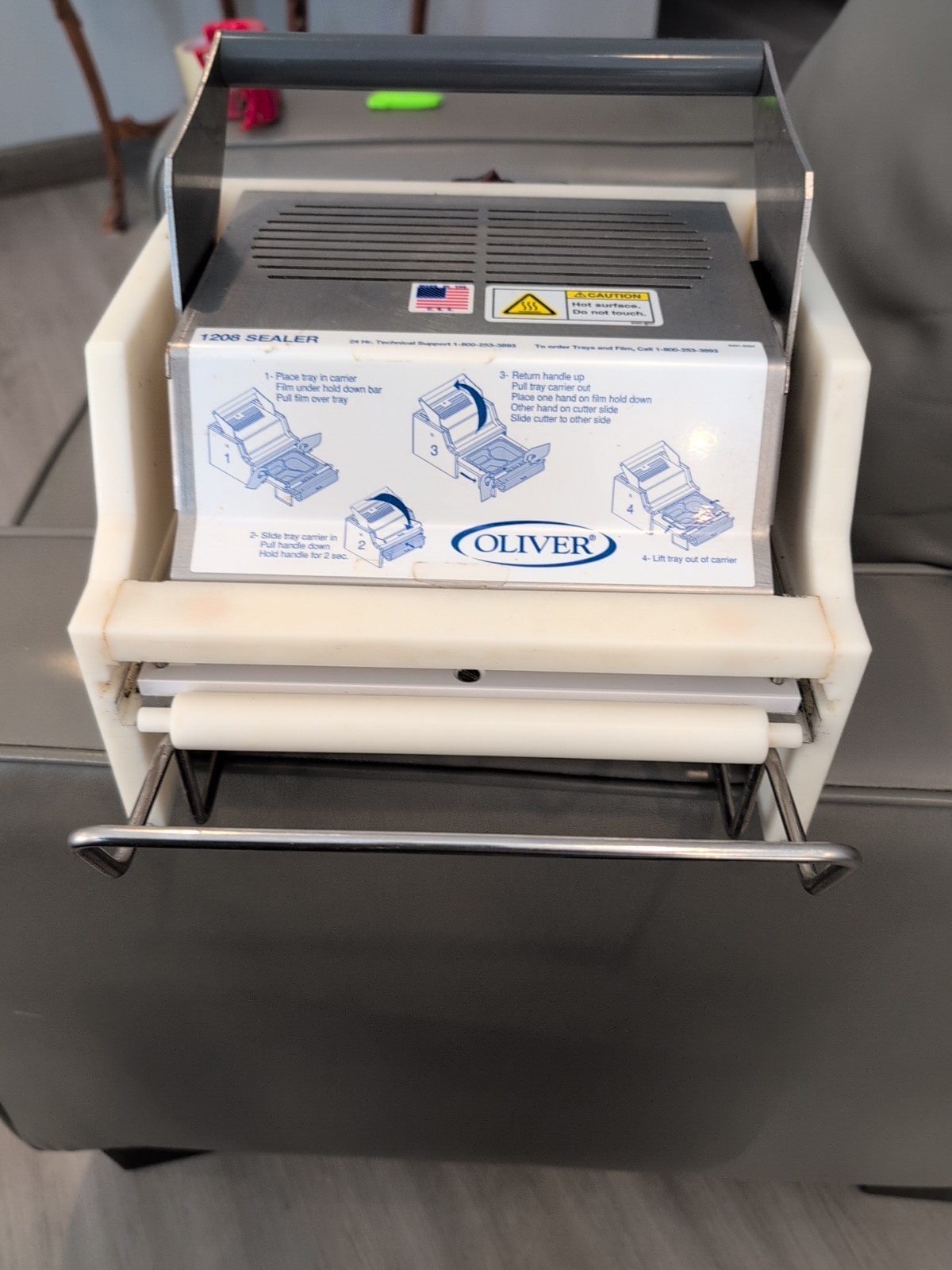 Oliver Food Packaging Tray Sealer Lidder Model 1208 1208-N Tested
