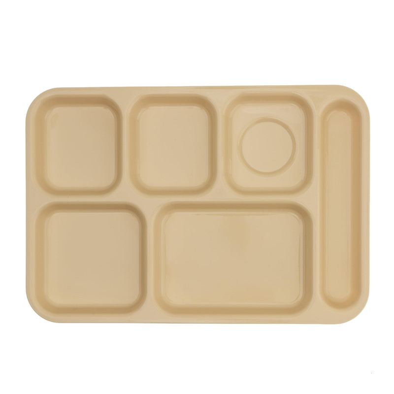 Get G.E.T. 6 Compartment School Cafeteria Tray Right Handed 14.25 X 9.75 Tan 4