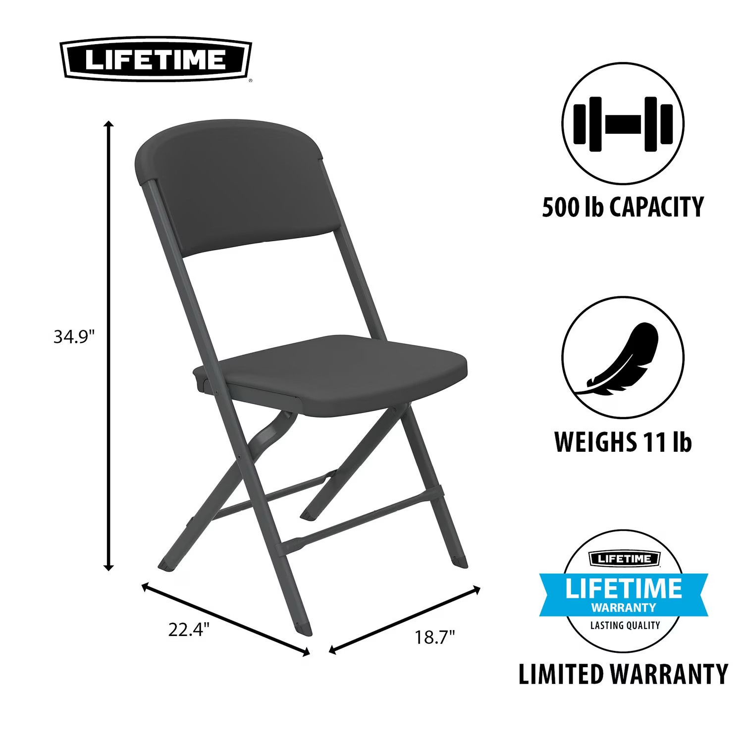Lifetime 2nd Generation Commercial Folding Chair, Single and 4 Pack NEW
