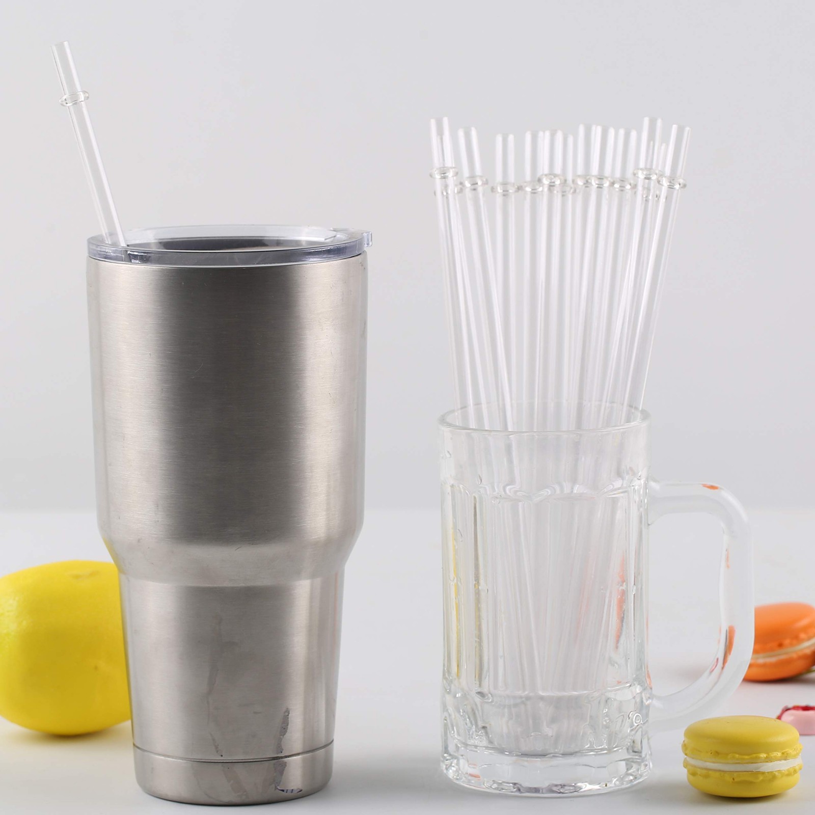 12 Pieces 11 Inches Clear Reusable Plastic Straws for Tall 11 INCH,