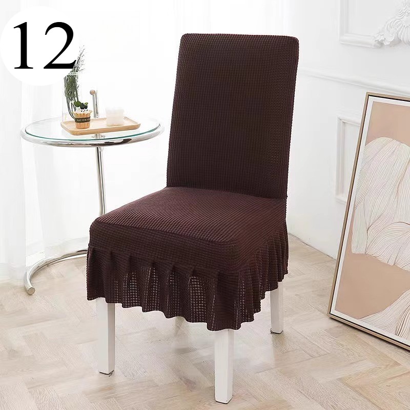 4pcs Universal Elastic Chair Cover One-Piece Chair Seatback Cover Pleated Trim