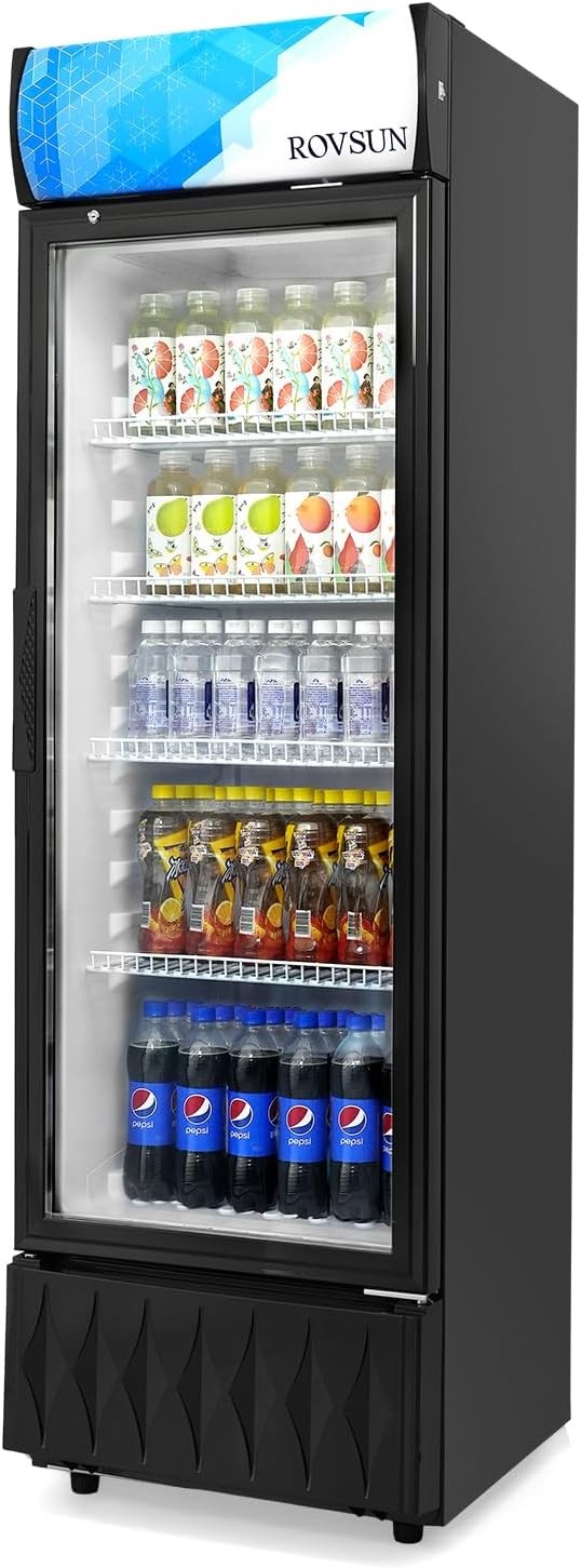 68.9″ H 235L Merchandiser Commercial Display Refrigerator 1 Glass Door Reach-In