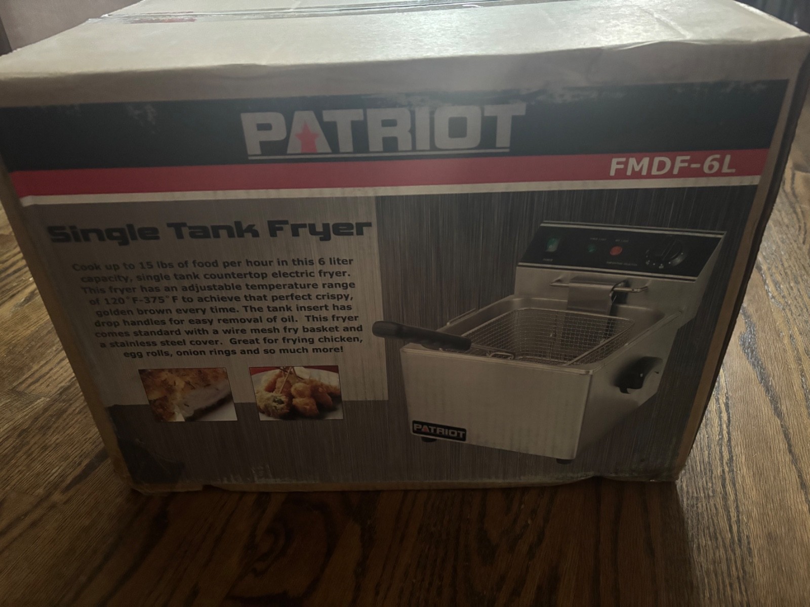 Patriot FMDF-6L 15 lb. 120V Single Tank Commercial Electric Fryer