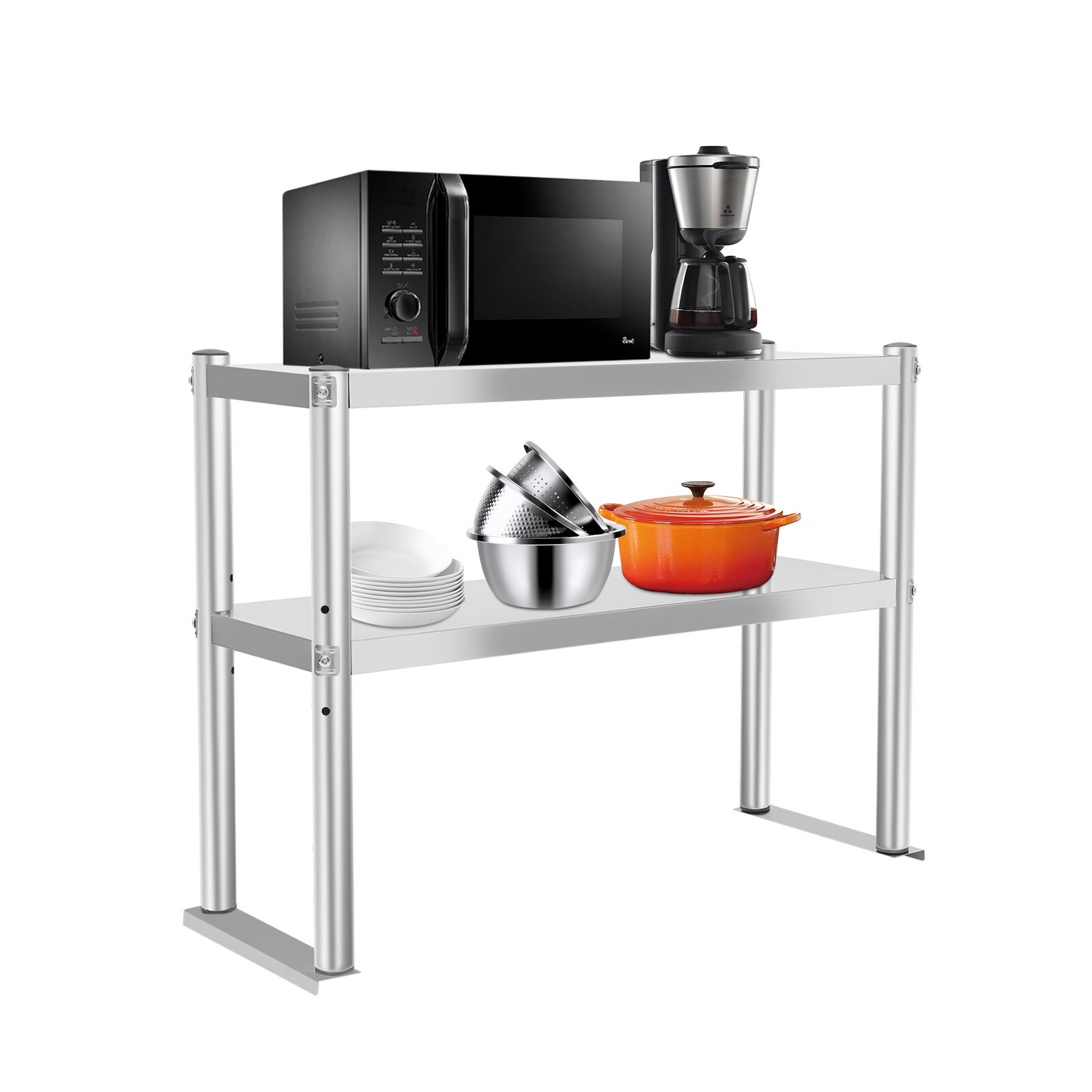 Stainless Steel Commercial Double Overshelf 12x 30 Inch for Prep Table Kitchen