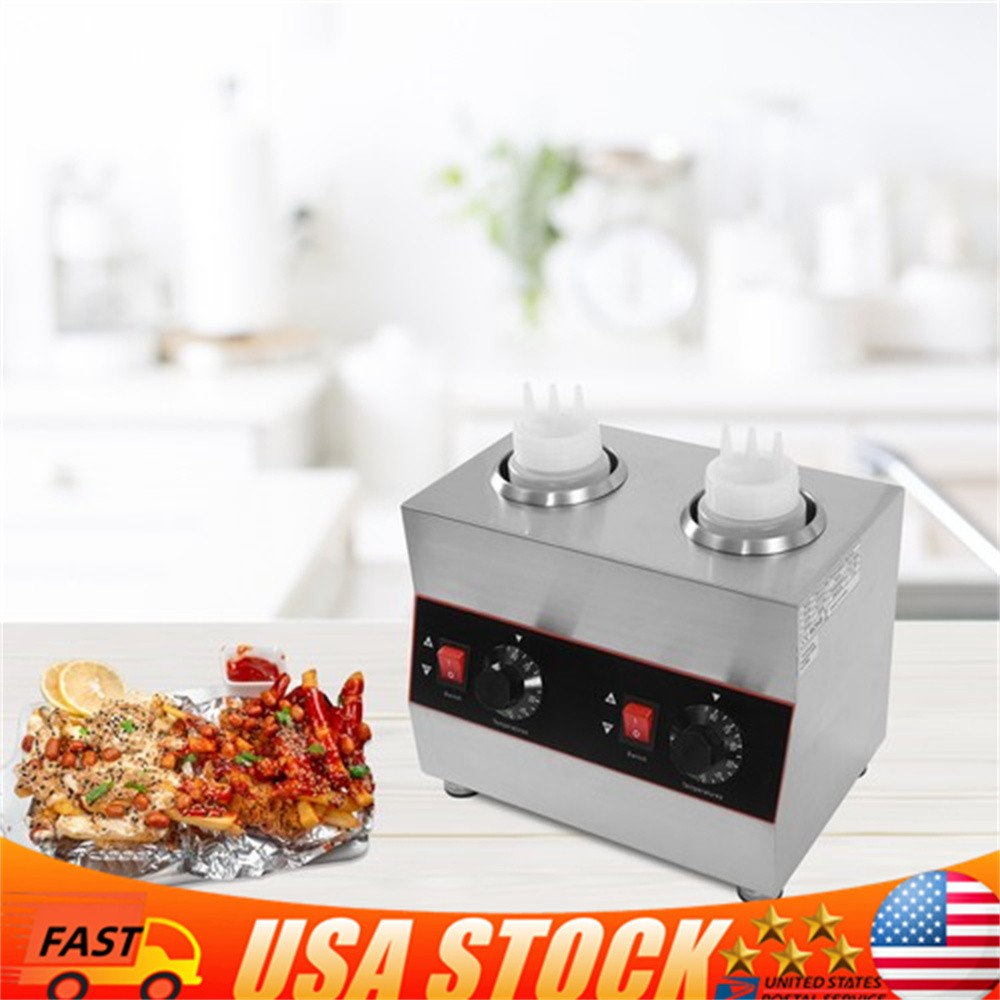 Electric Chocolate Sauce Warmer Toppings Bottle 2 Warmer Hot Cheese Dispenser