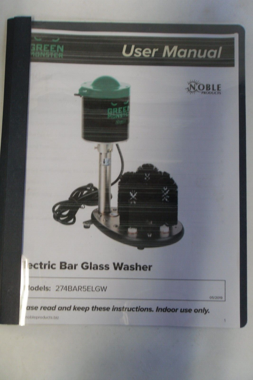 Noble Upright Green Monster 5-Brush Glass Washer 274BAR5ELGW