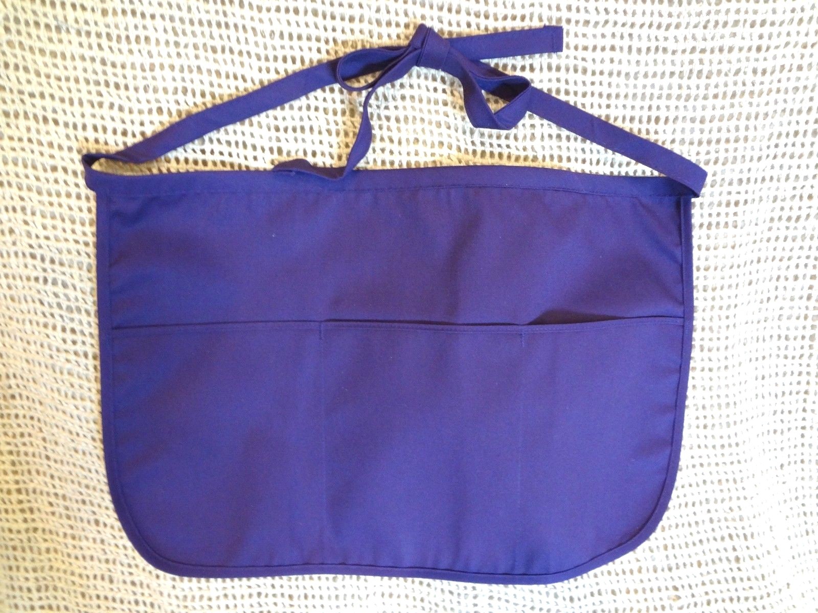 USAprons Inc ~ PURPLE 3 Pocket Waist Apron Waiter Waitress Bar Staff ~ NEW