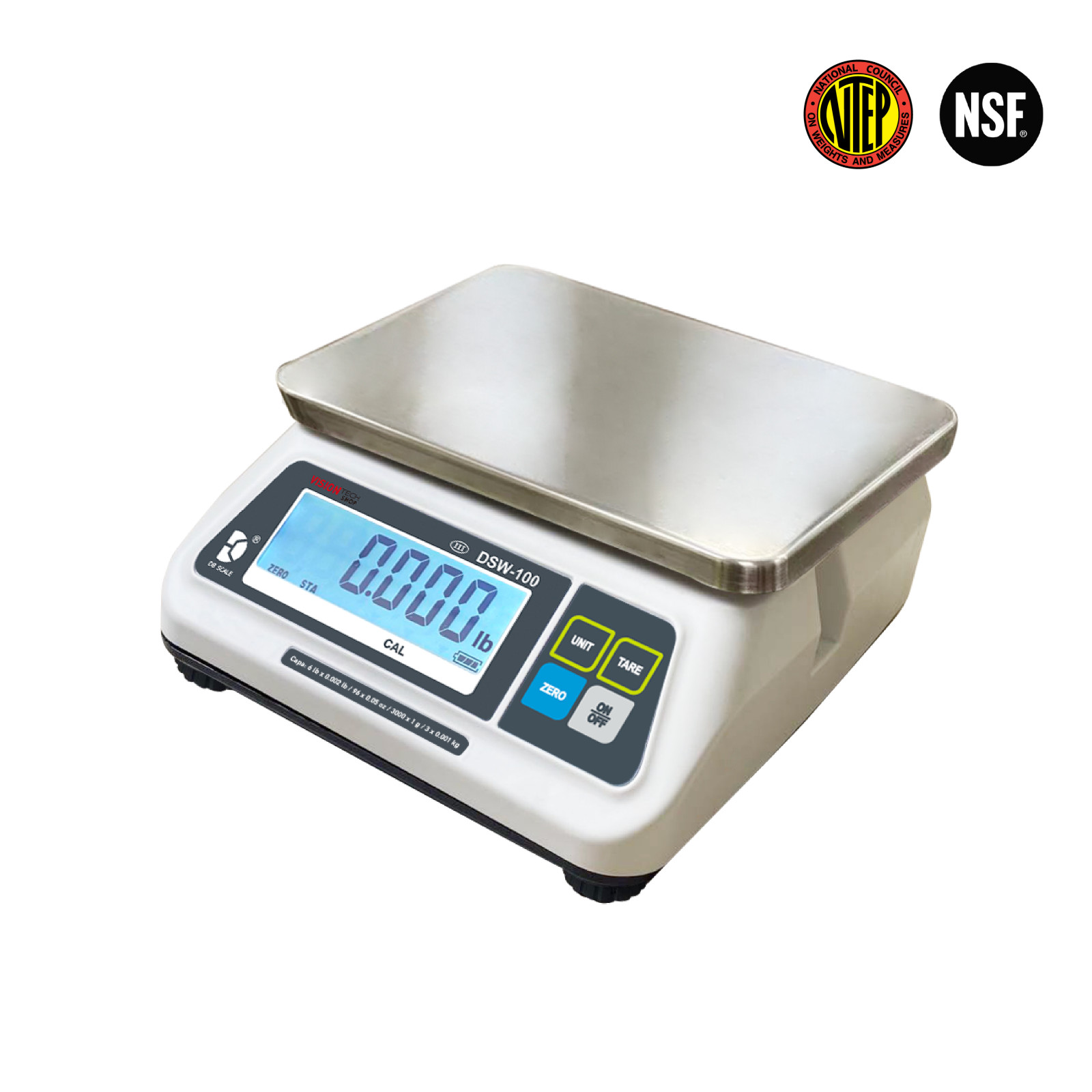 VisionTechShop DSW-100 Portion Scale, Single LCD Display, NTEP #22-007