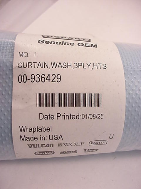 Hobart Vulcan 00-936429 Splash Curtain 3-Ply, HTS 20″ Wide OEM Ships Same Day