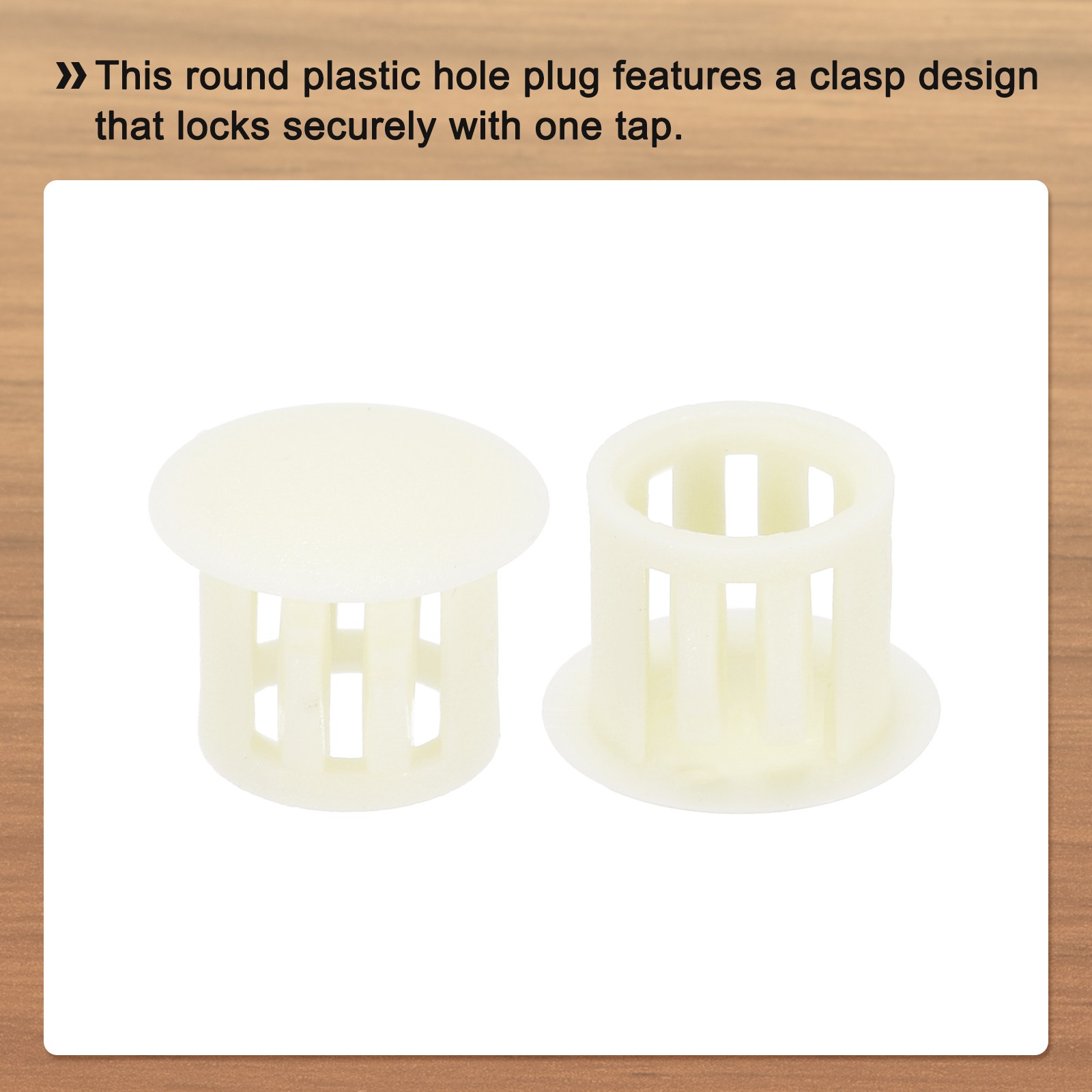 32Pcs 10mm Beige Nylon Plastic Round Locking Hole Plugs Insert End Caps
