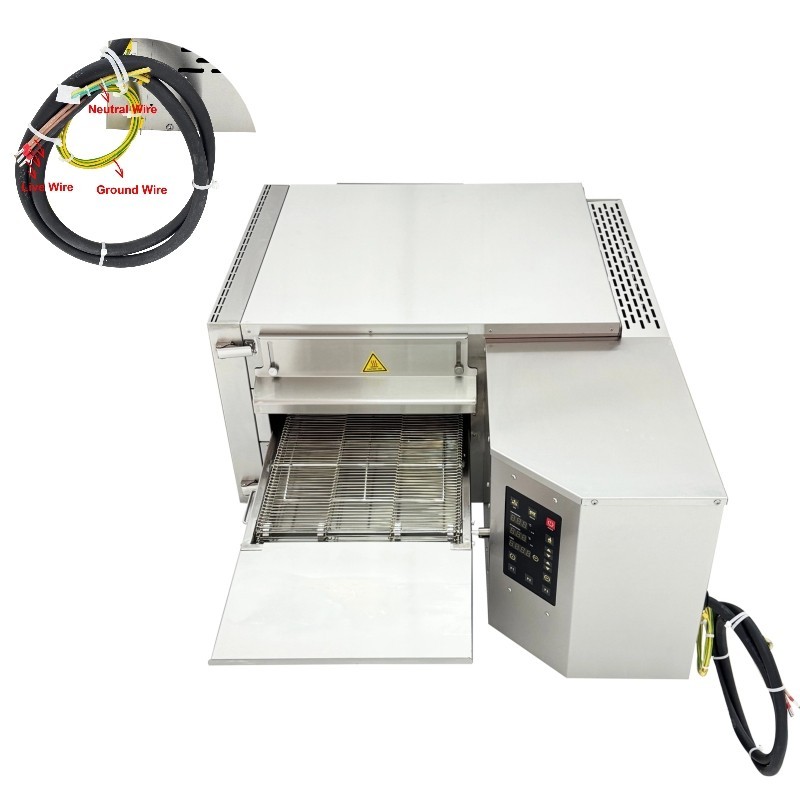 220V Commercial Conveyor Pizza Oven Electric Baking Oven Max Pizza 15 Inch 9kW