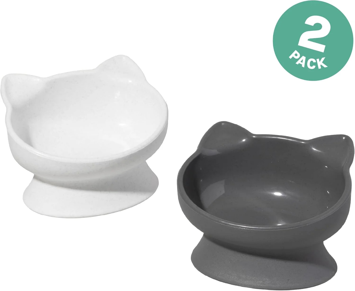 Kitty City Elevated Cat Bowls (Set of 2), Whisker-Friendly Raised Cat Food & Wat